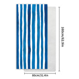 Colorful Striped Double-faced Fleece Quick-drying Beach Towel | PRUSES-Blue