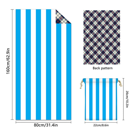 Colorful Striped Double-faced Fleece Reversible Beach Towel | PRUSES