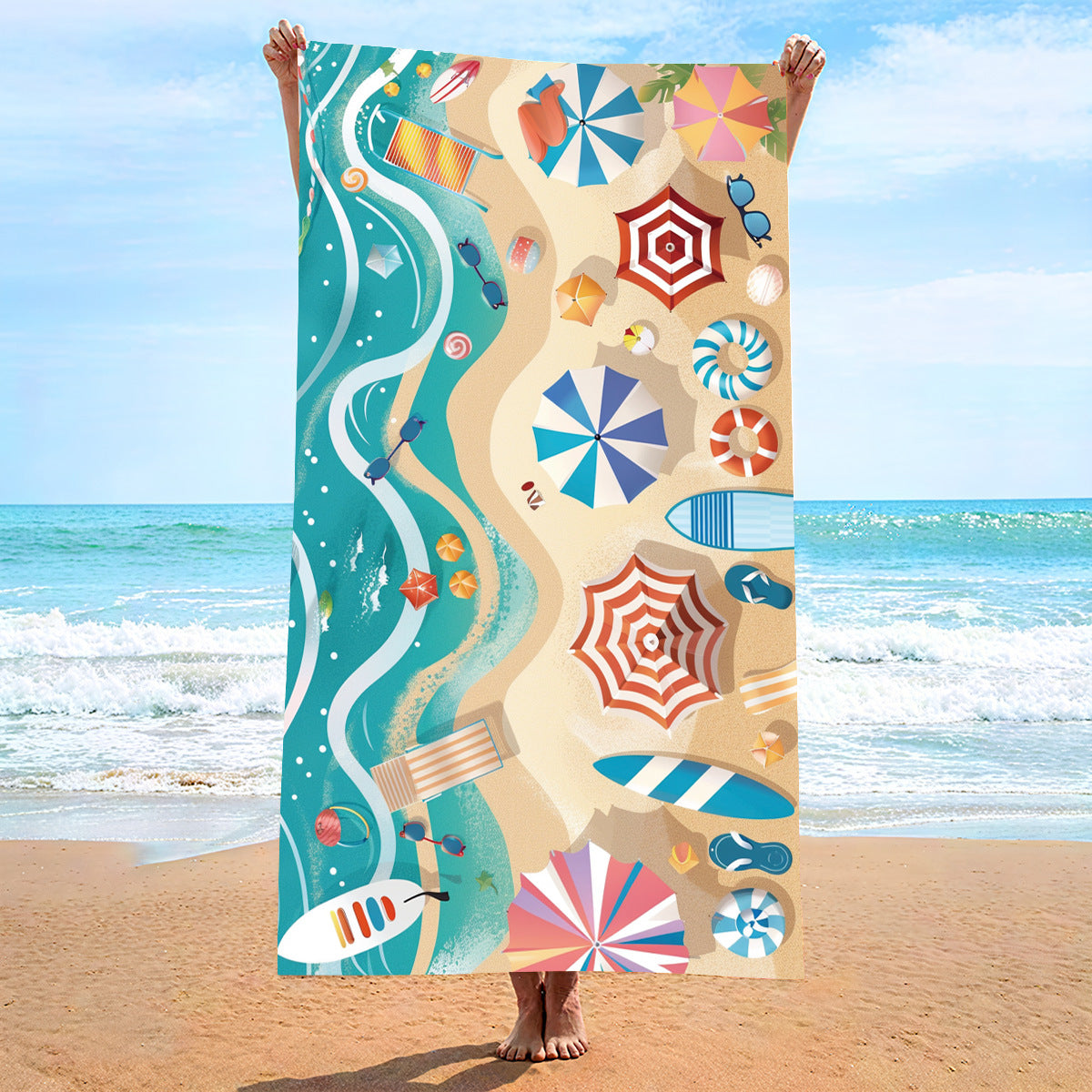 Colorful_Summer_Beach_Umbrella_Double-Faced_Fleece_Beach_Towel_PRUSES_2