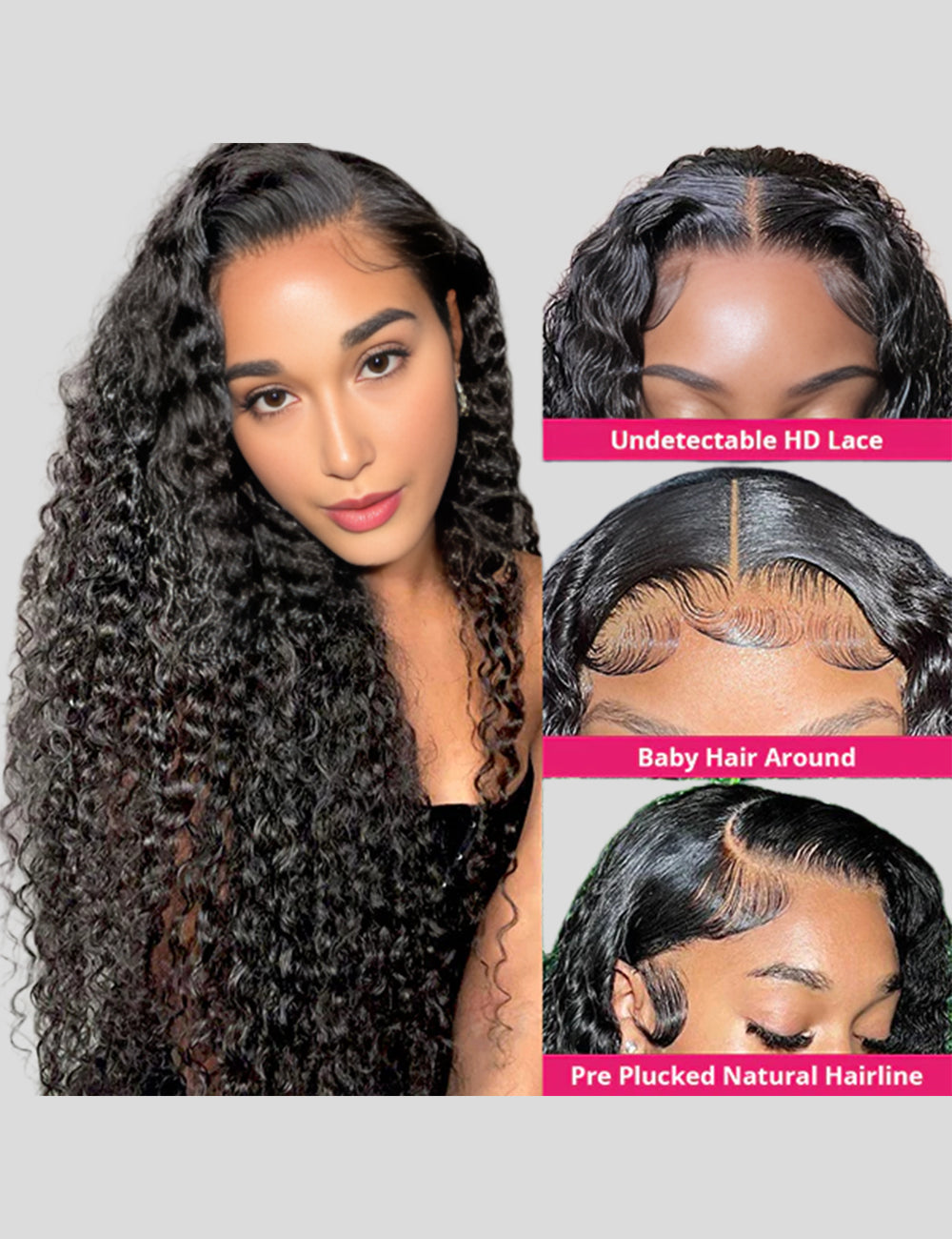 Curly Human Hair Wigs Curly Lace Front Wigs Undetectable Lace Wigs 13x4 Lace Frontal Wigs-4