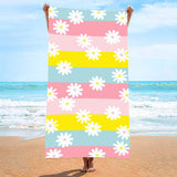 Daisy Color Stripe Absorbent Beach Towel | PRUSES