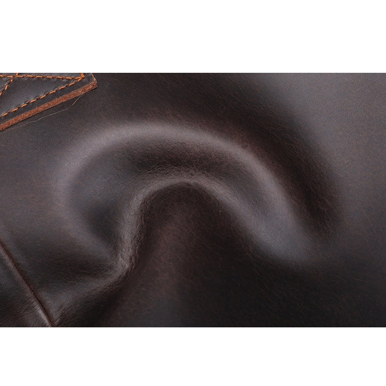 Dark Brown Leather Laptop Handbag Business Tote Bags | PRUSES-6