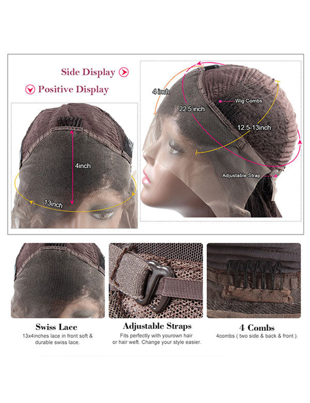 Deep Wave Wig 13x4 Lace Front Wig 200% Density Lace Frontal Wig Pre Plucked Human Hair Wigs-5