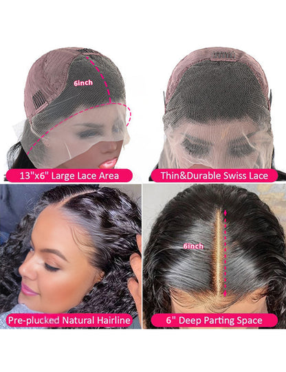 Flash Sale Deep Wave Human Hair Wigs 13x4 &amp;13x6 HD Lace Front Wigs-4
