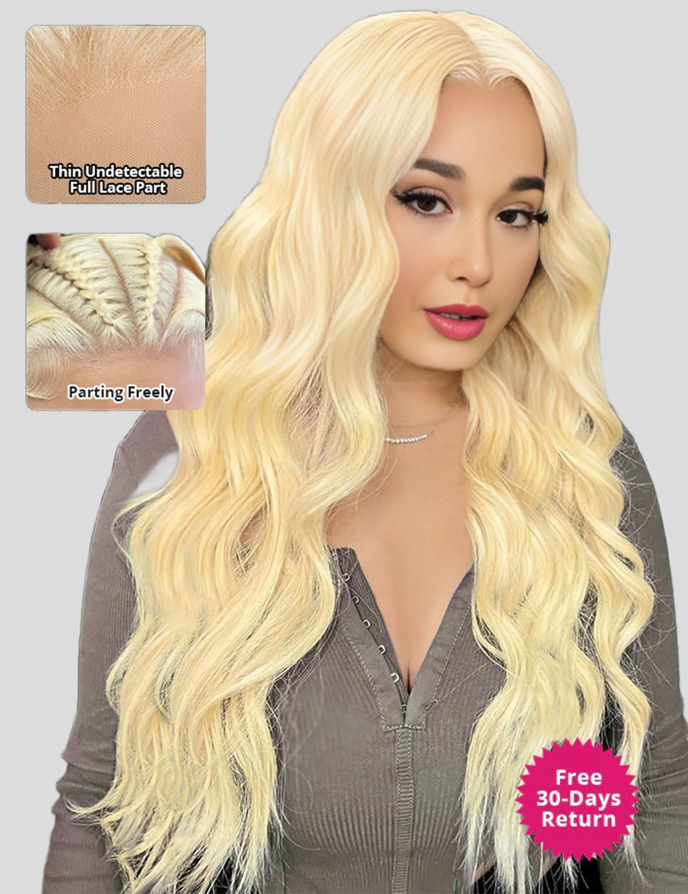 Full Lace Human Hair Wigs 613 Body Wave Wig Honey Blonde Full Lace Wigs HD Transparent 360 Full Lace Wigs