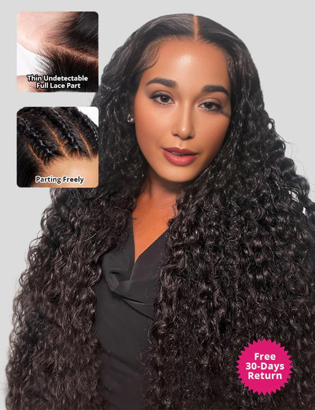 Full Lace Wigs Deep Wave Human Hair Wigs Breathable 360 Full Lace Wigs Pre Plucked