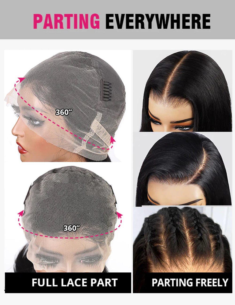 Full Lace Wigs Straight Transparent HD Full Lace Wigs Pre Plucked Human Hair Wigs-4