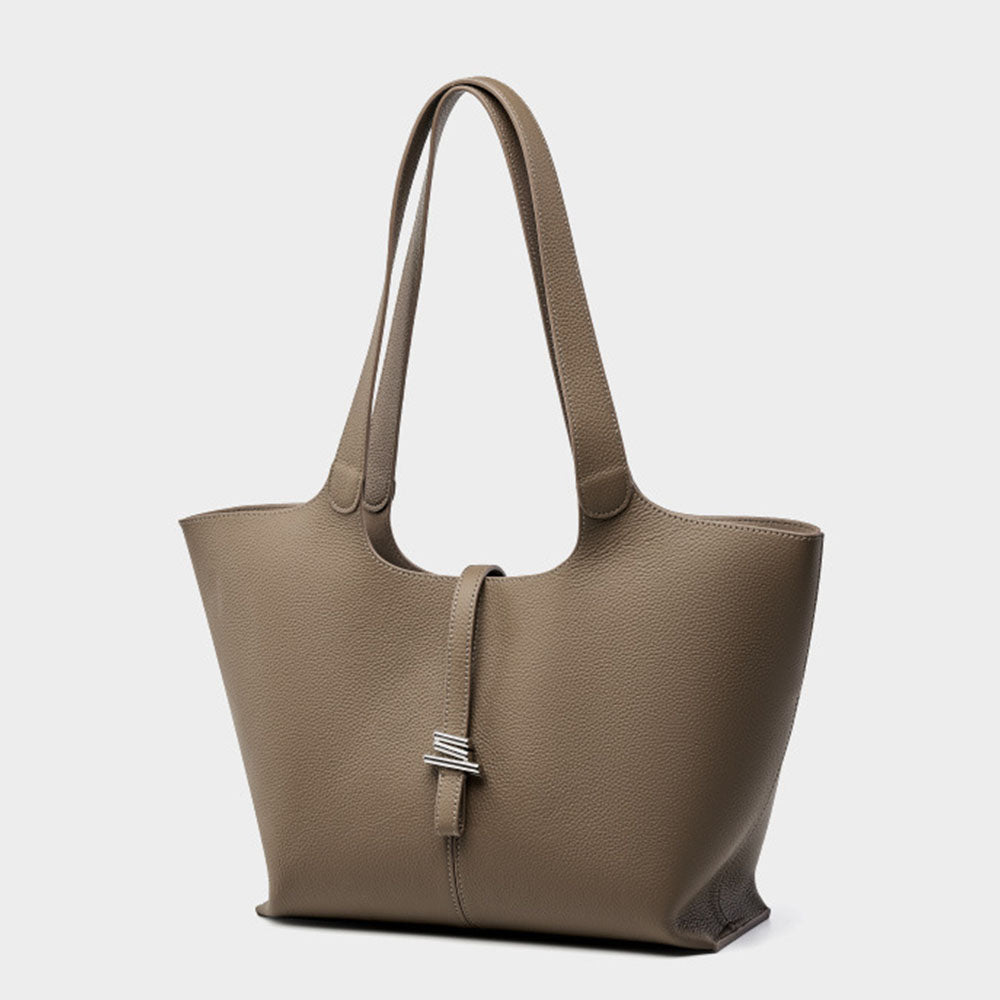 Genuine Leather Wind Chime Commuter Large Capacity Tote Bag |PRUSES-8