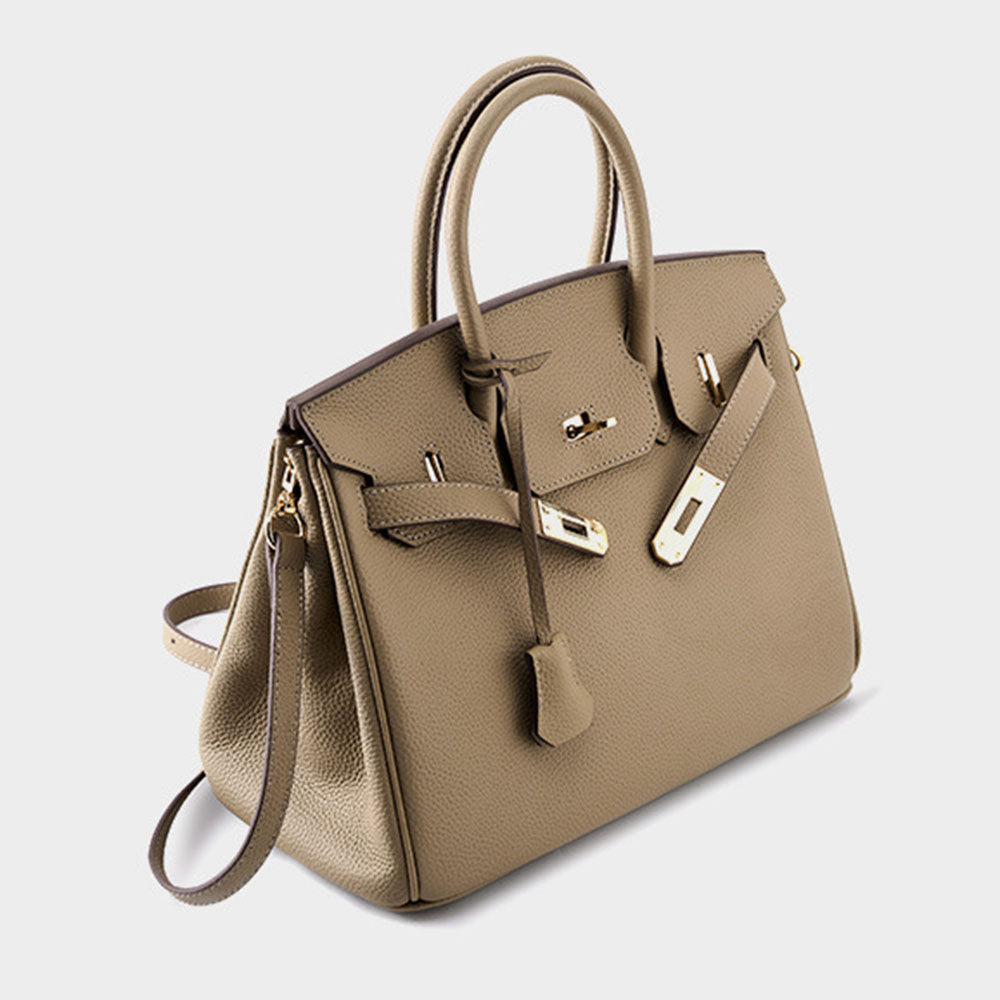 Genuine leather top layer large capacity Kelly bag |PRUSES-13