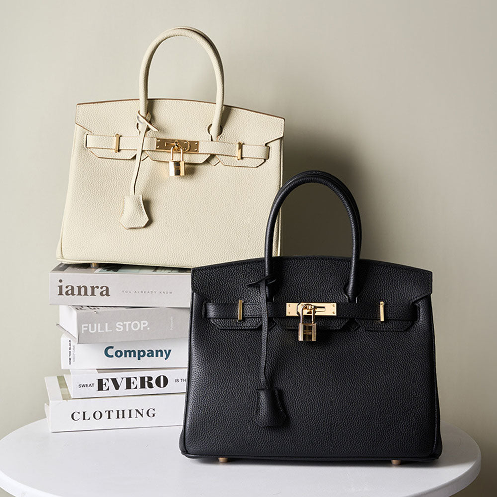 Genuine leather top layer large capacity Kelly bag |PRUSES-3