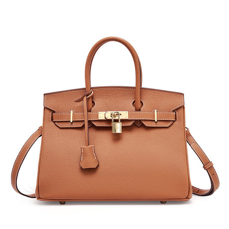 Genuine leather top layer large capacity Kelly bag |PRUSES-6