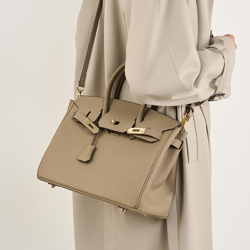 Genuine leather top layer large capacity Kelly bag |PRUSES-8