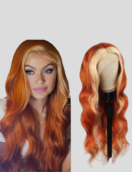 Ginger Blonde Lace Front Wig Body Wave Human Hair Wigs 200% Density HD Lace Wigs-3