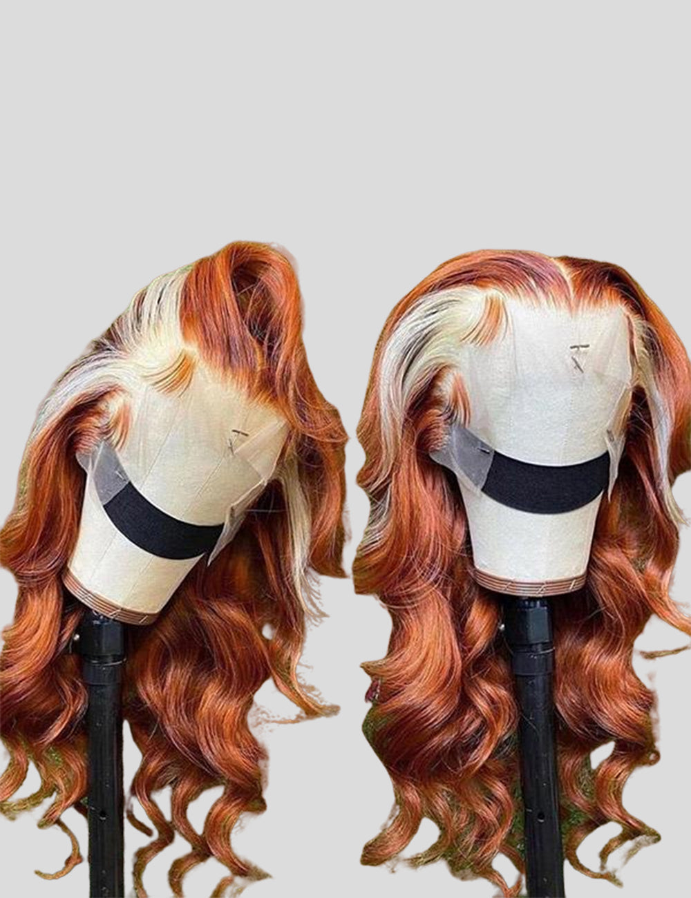 Ginger Blonde Pre Bleached Wig Body Wave Human Hair Wig HD Lace Front Wig-3