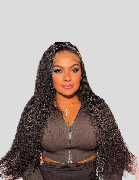 Glueless Wigs Lace Frontal Wigs Water Wave Human Hair Wig 200% Density-2