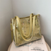 Green Clear Tote Bag Flower Printed Crossbody Tote with Removable Strap| PRUSES