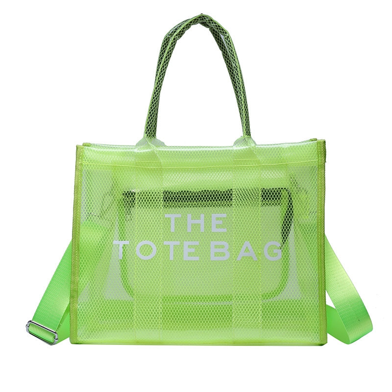 Green Clear Tote Bag Large Tote Handbags with Removable Wide Strap | PRUSES