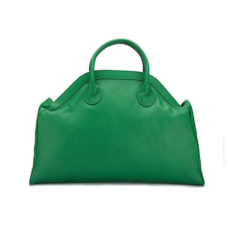 Green Leather Oversized Tote Bag with Zipper Tote Handbags 