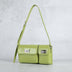 Green Turnlock Flap Genuine Leather Shouler Bags Purse| PRUSES