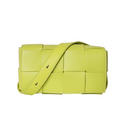 Green Woven Leather Flap Bag Fanny Pack| PRUSES