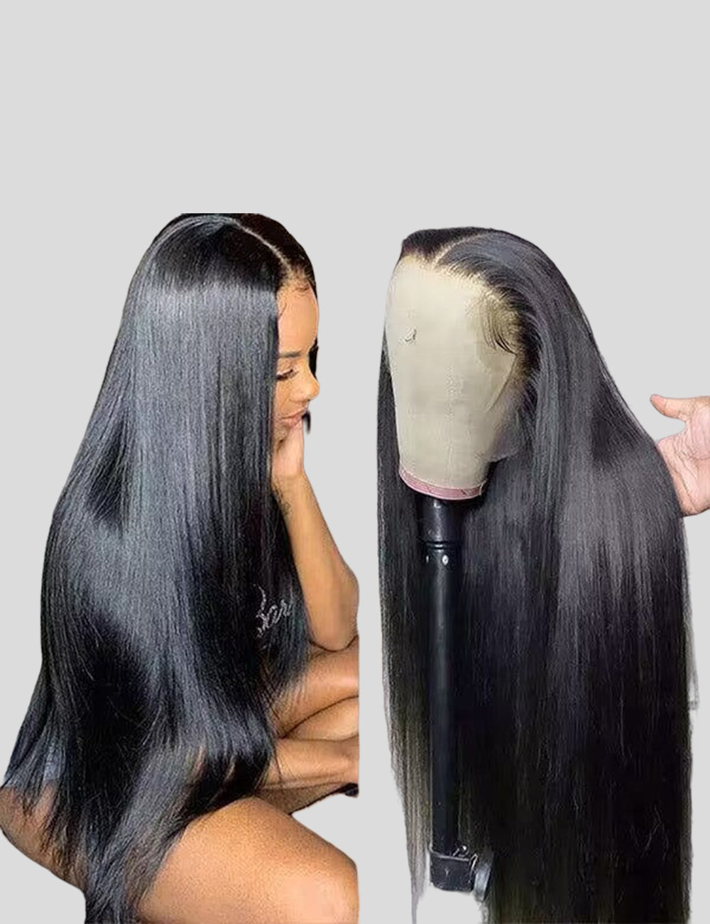 【HD Invisible Lace】Glueless Lace Frontal Wig Straight Human Hair Wig Undetectable HD Lace Wig Pre-plucked Hairline-6