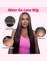 HD Lace Invisible Knots Wear and Go Straight Hair Wig 5x5 Lace Closure And 13x4 Lace Frontal Pre Cut Wigs-3