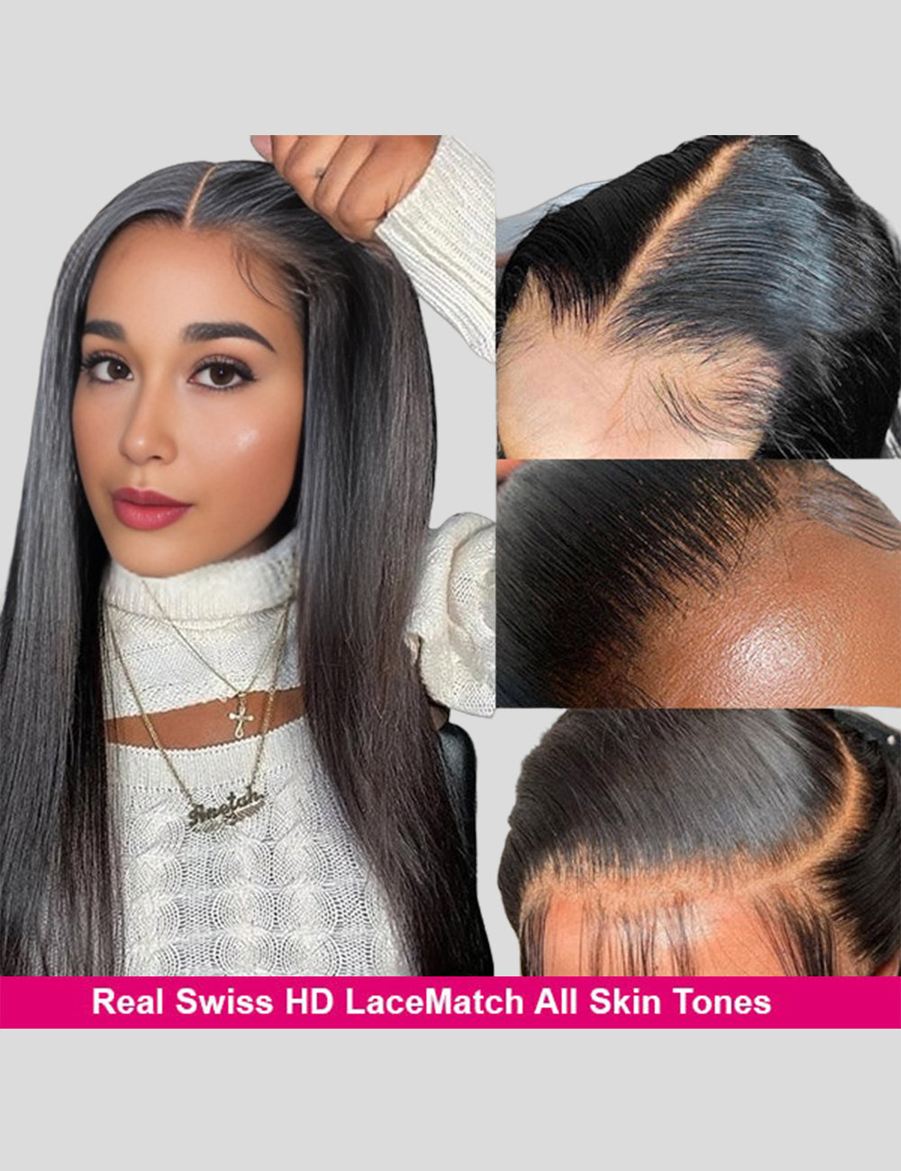 HD Lace Wigs Straight Human Hair Wigs 13x4 Lace Frontal Wigs HD Invisible Lace Wig-3