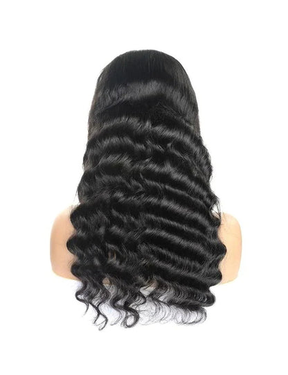 Hair Glueless Wigs Transparent Loose Deep Wave Wig Lace Frontal Closure Wig-3