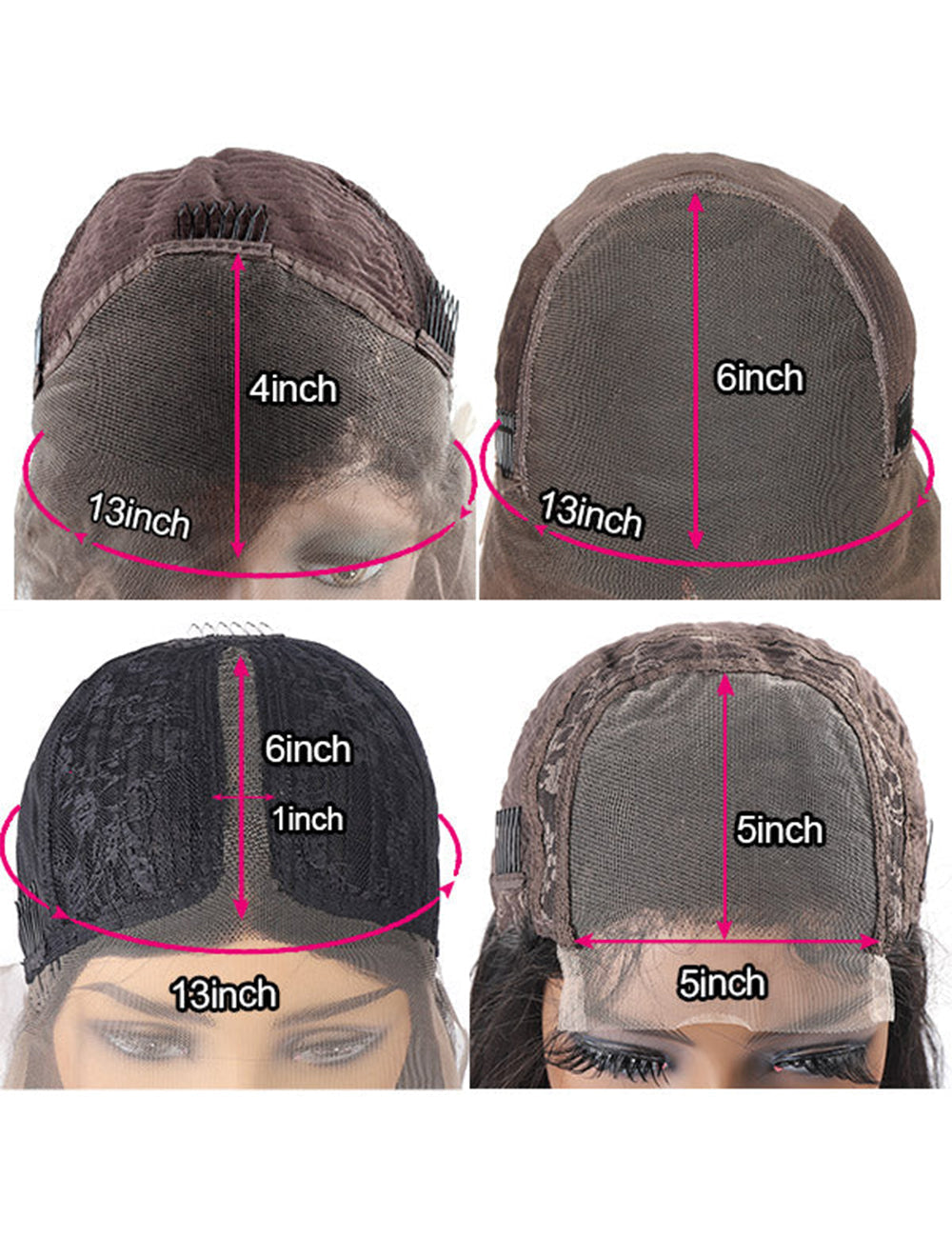 Hair Glueless Wigs Transparent Loose Deep Wave Wig Lace Frontal Closure Wig-4