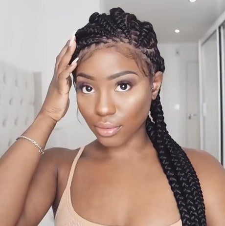 HOT SALE 100% Hand-Braided Full Lace Box Braid Wig