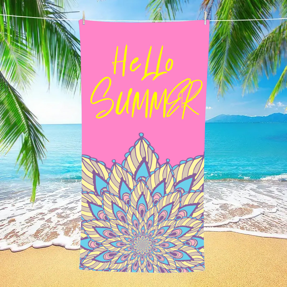 Hello Summer Double-faced Fleece Quick-drying Beach Towel | PRUSES