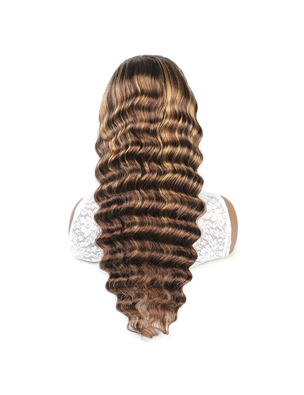 Highlight Honey Blonde Human Hair Wigs For Sell 30 Inch Loose Deep Wave Wigs 4x4 Lace Closure Wigs-5