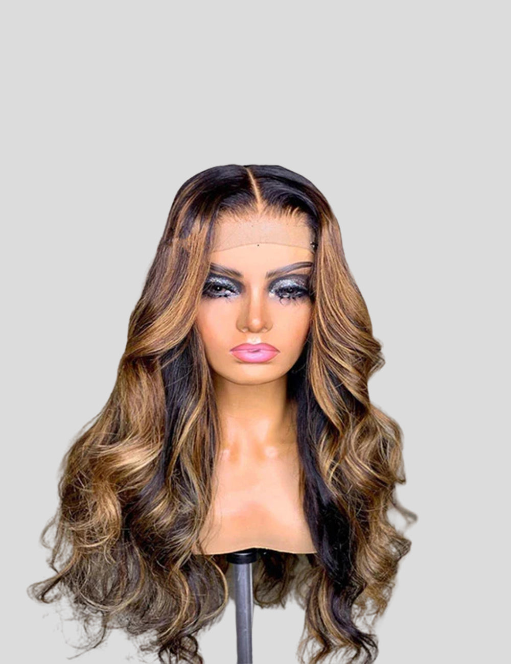 Honey Blonde Human Hair Wigs P4/27 Highlight Wigs Straight and Body Wave Glueless Wig-2