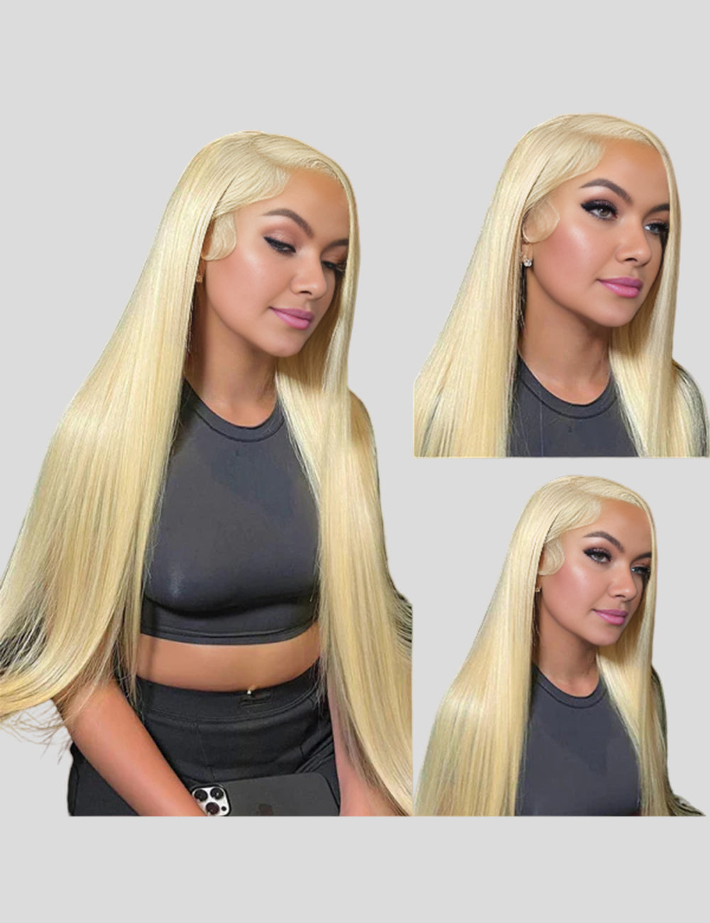 Honey Blonde Wig Straight Hair Wigs HD Transparent 13x4 Lace Front Wigs 613 Long Human Hair Wig 40 Inch-4