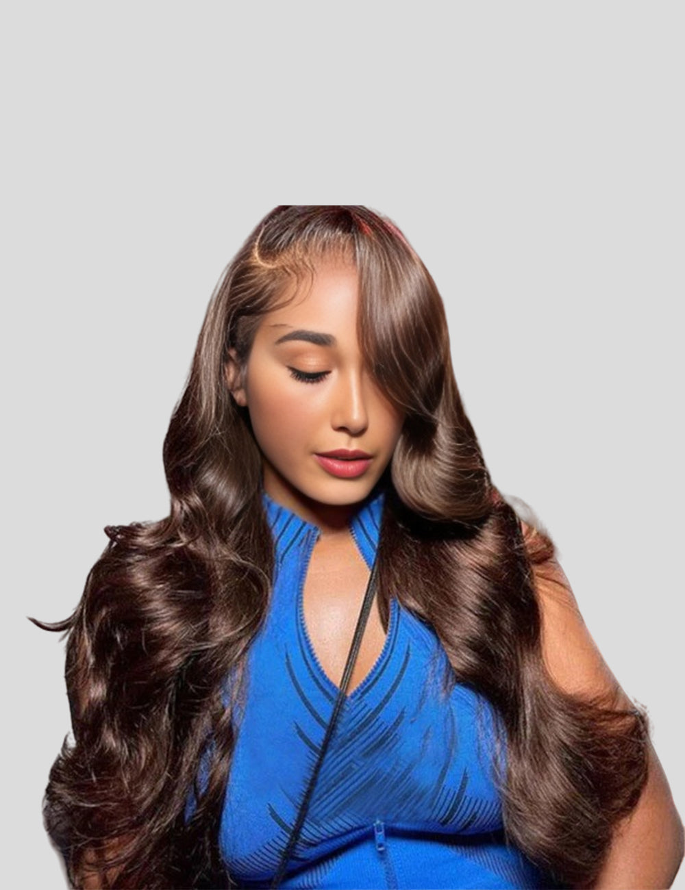 Invisible Knots #4 Chocolate Brown Glueless Colored Wigs Body Wave Human Hair Wigs Beginner Friendly-2