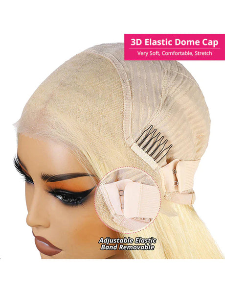Invisible Knots 613 Honey Blonde Color Body Wave Glueless Wear And Go Wigs Pre Cut Lace-6