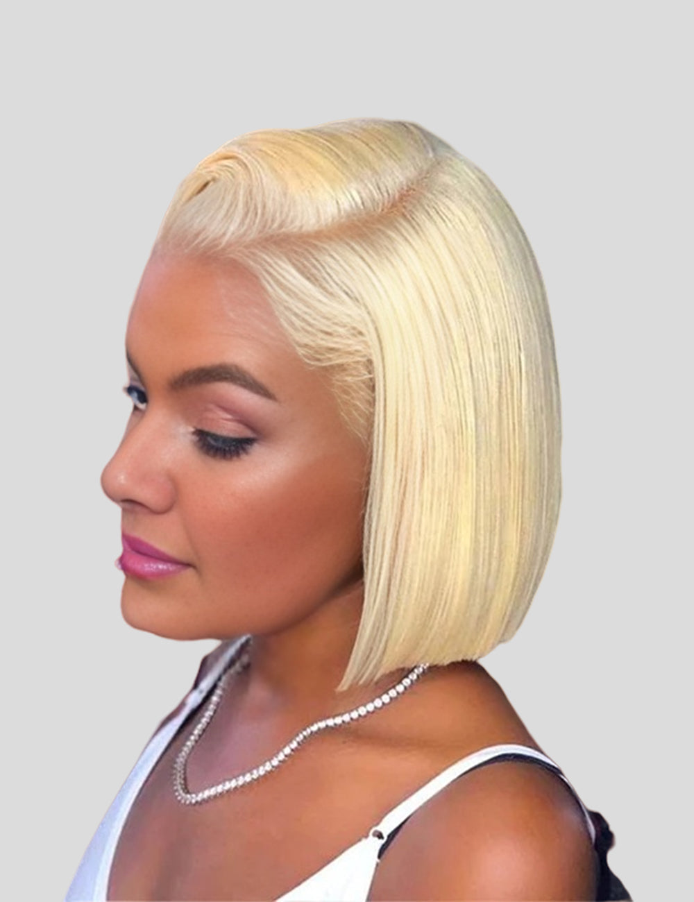 Invisible Knots 613 Honey Blonde Straight Short Bob Wig Glueless 13x4 Lace Frontal Wig Pre Cut Wigs-2
