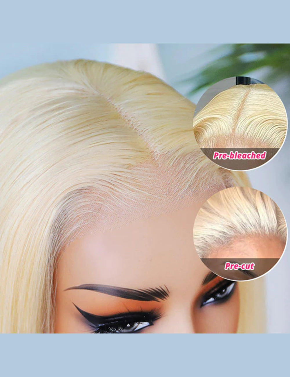 Invisible Knots 613 Honey Blonde Straight Short Bob Wig Glueless 13x4 Lace Frontal Wig Pre Cut Wigs-4