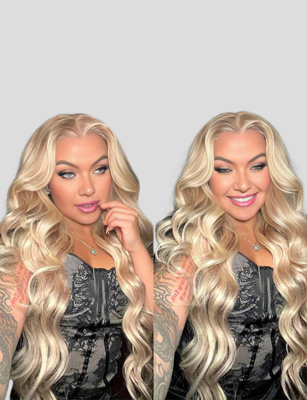 Invisible Knots Barbie Blonde With Brown Highlights P10/613 Body Wave Wear Go Glueless Wig-2