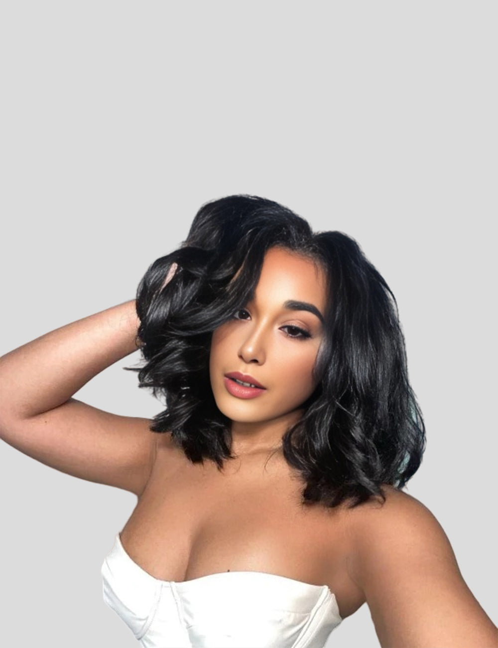 Invisible Knots Body Wave Short Bob Wig 5x5 HD C Part Lace Closure Wigs Wear And Go Pre Cut Wigs-2
