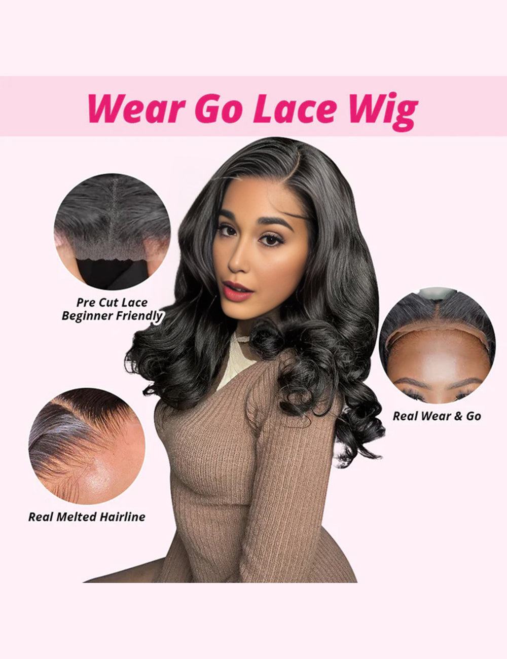 Invisible Knots Body Wave Short Bob Wig 5x5 HD C Part Lace Closure Wigs Wear And Go Pre Cut Wigs-3