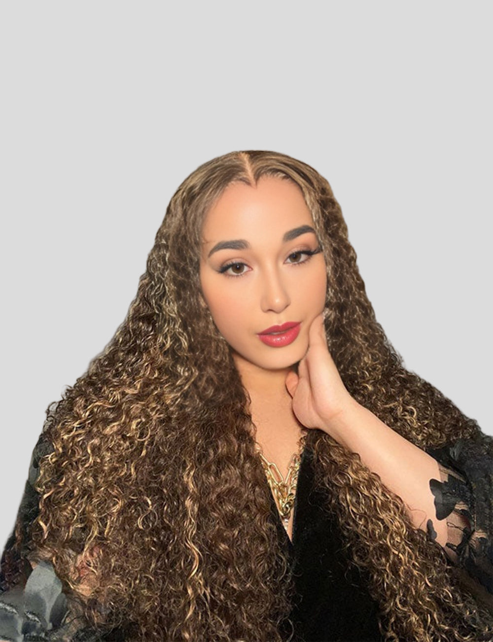 Invisible Knots Deep Wave Wig P4/27 Highlights Wigs Lace Closure Wigs Human Hair Pre Cut Wigs-1