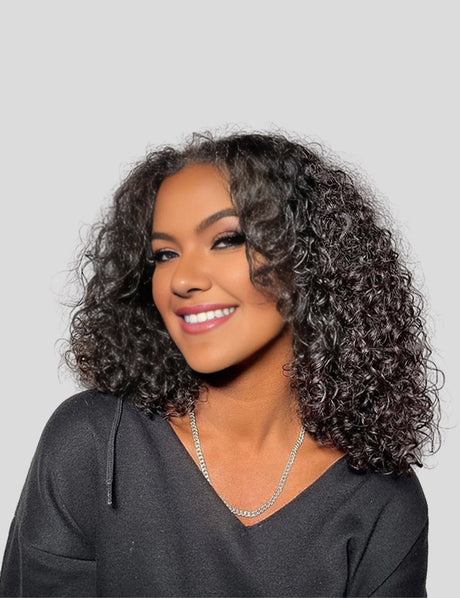 Invisible Knots Glueless Bob Wig Water Wave Human Hair Bob Wigs 5x5 HD Lace Closure Pre Cut Wigs
