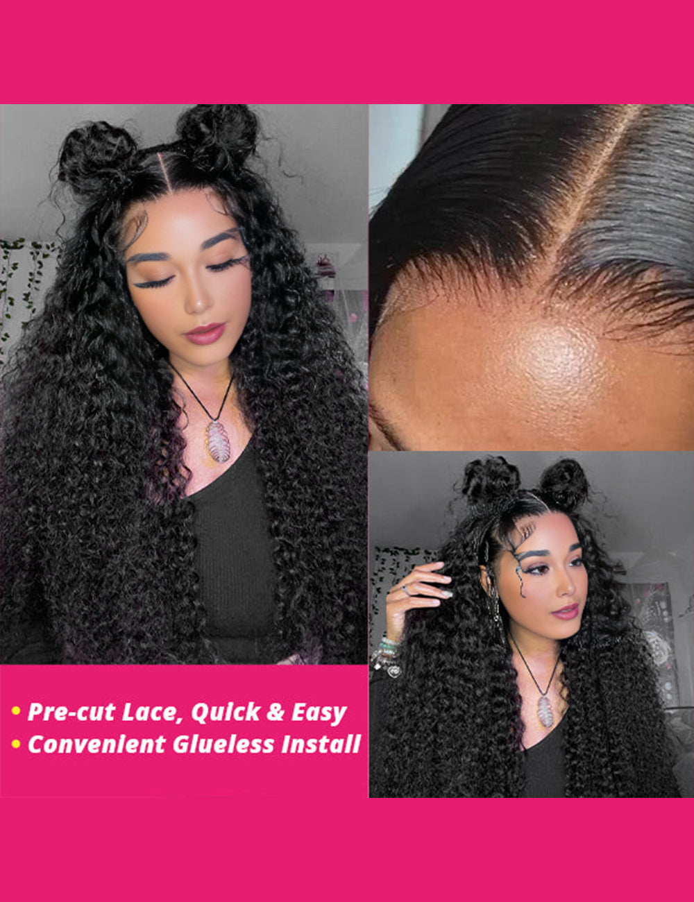 Invisible Knots Glueless Wigs Deep Curly 13x4 HD Lace Frontal Wig Human Hair Pre Cut Wigs-6