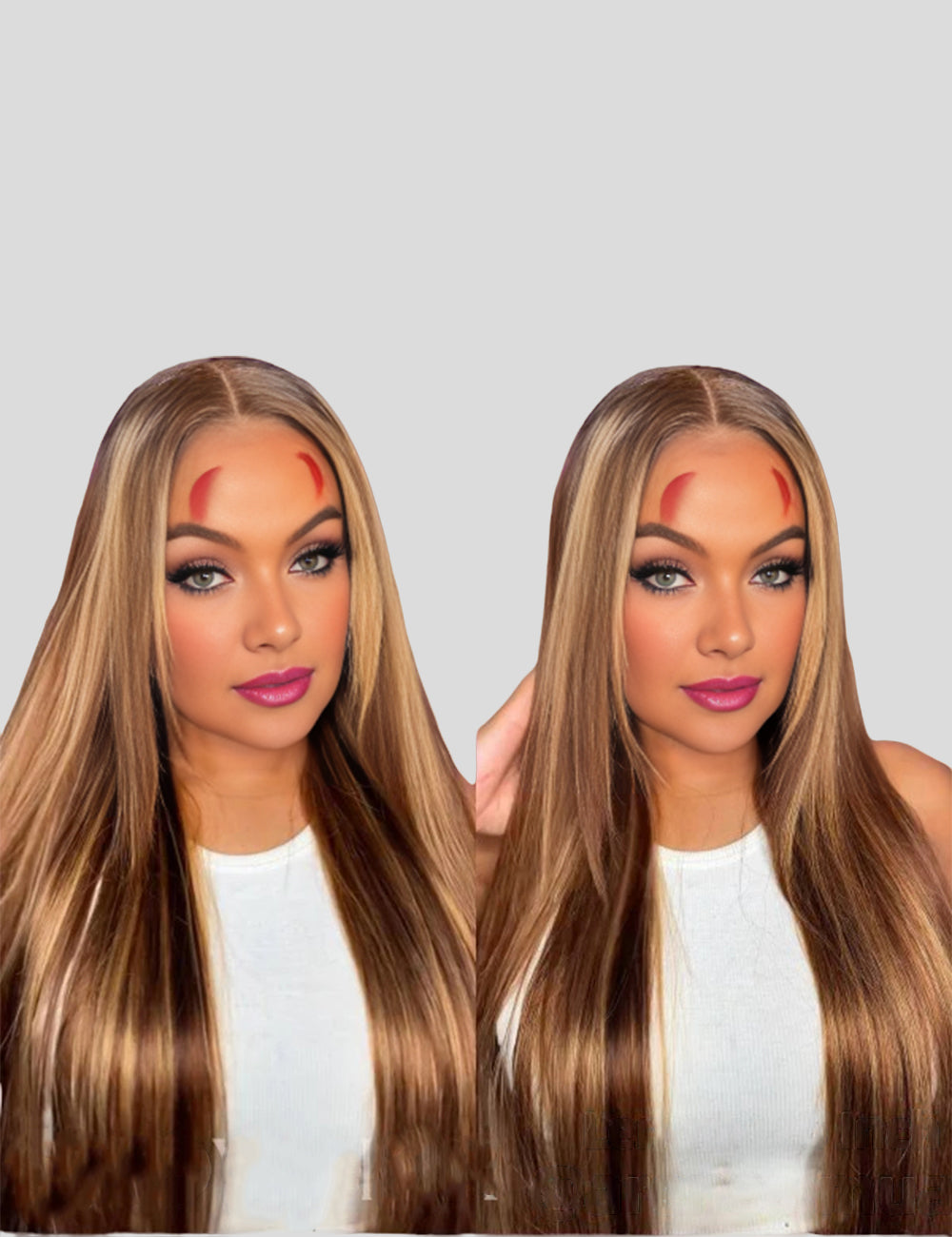 Invisible Knots HD Lace Balayage Straight Human Hair Wigs Wear Go Highlighted Honey Blonde P4/27 Pre Cut Wigs-3