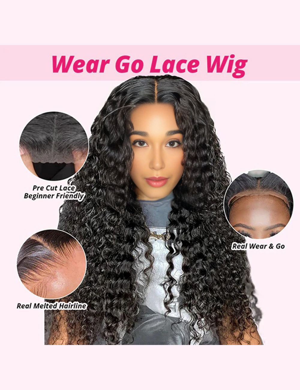 Invisible Knots HD Lace Pre Cut Wigs Deep Wave Glueless Human Hair Wigs With Baby Hair-3