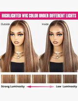 Invisible Knots Highlighted Honey Blonde Body Wave Wigs Wear Go Pre Cut Wigs 13x4 HD Lace Frontal Wig-4