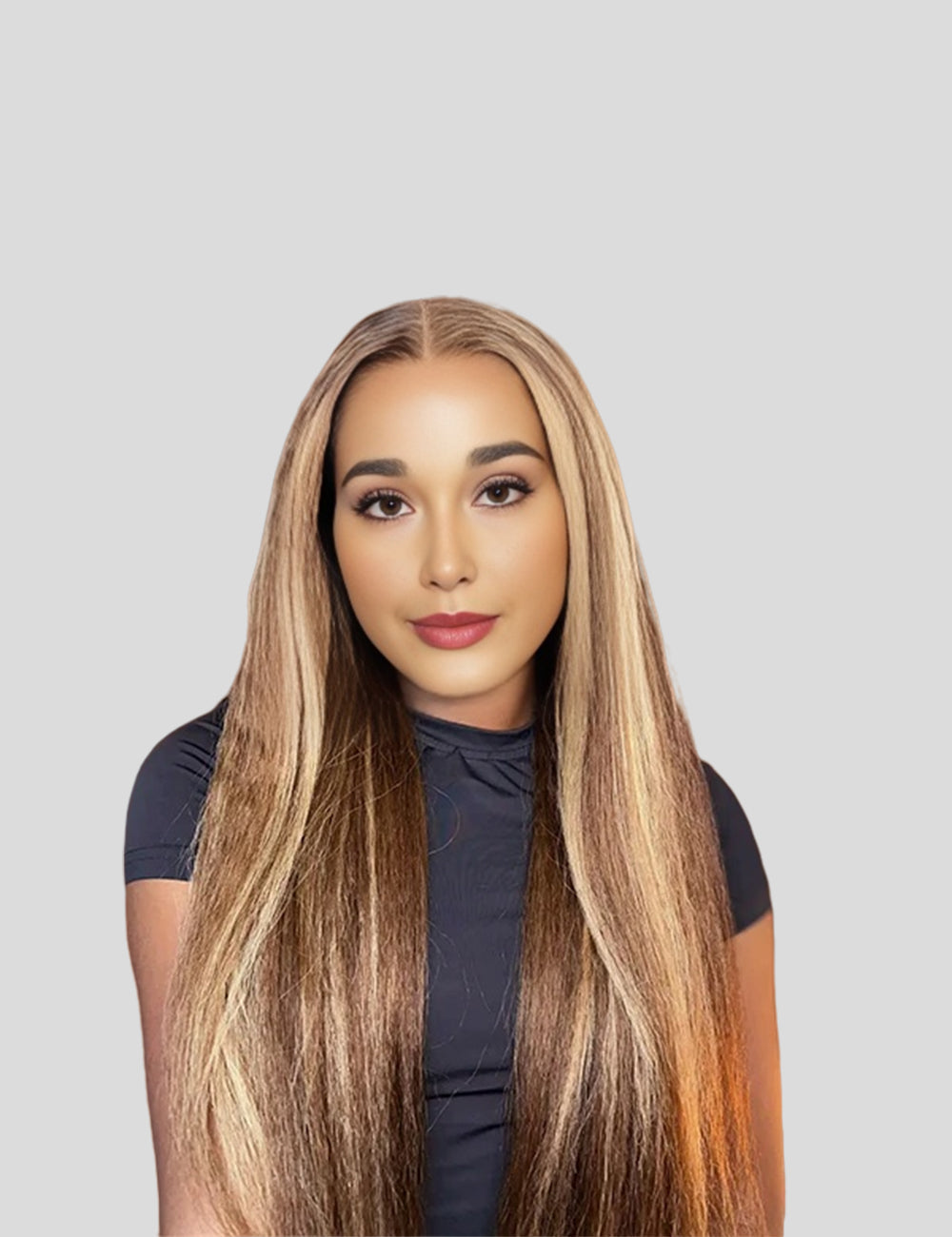 Invisible Knots Highlighted Honey Blonde Wigs Glueless Kinky Straight 5x5 Lace Closure Wig Pre Cut Wigs