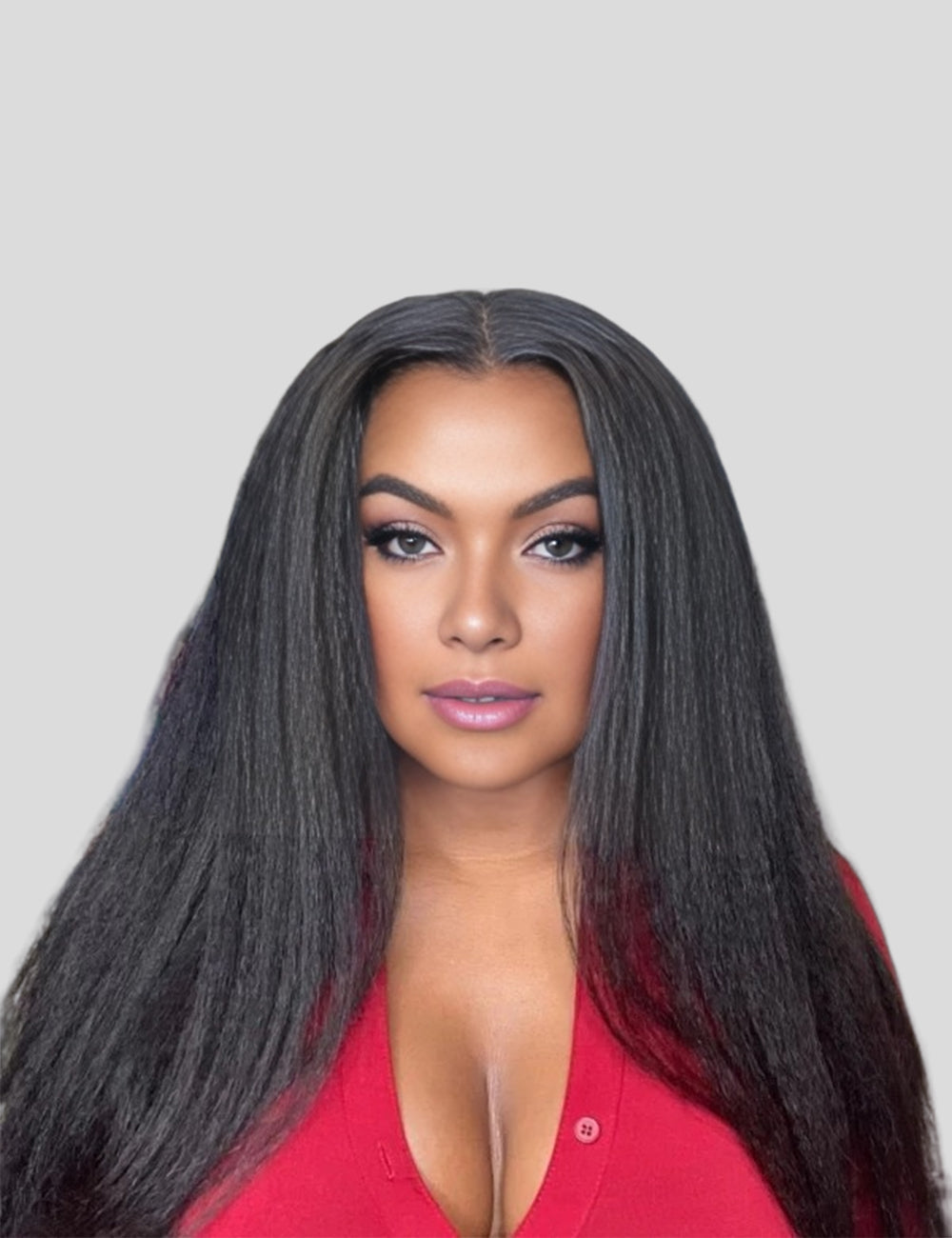 Invisible Knots Kinky Straight Glueless Wig 13x4 HD Lace Frontal Wigs Beginner Friendly Pre Cut Wigs-1