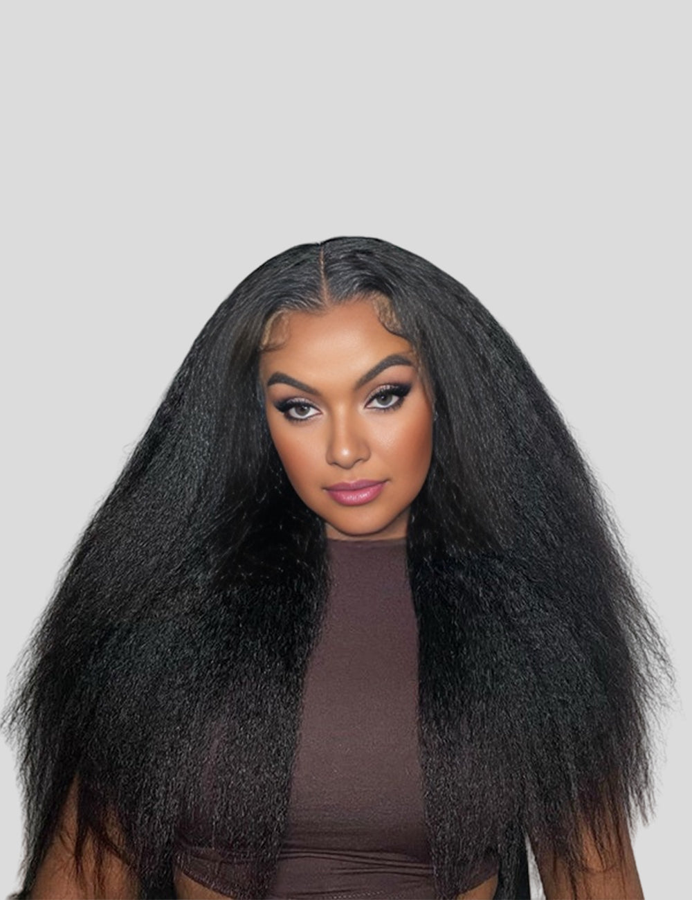 Invisible Knots Kinky Straight Human Hair Wigs Glueless Wigs Natural Hairline Pre Cut Wigs 5x5 HD Lace Closure Wig-1